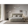 Cama matrimonial con almacenamiento 160x190 en polipiel beige Mika Rebajas