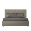 Cama matrimonial con almacenamiento 160x190 en polipiel beige Mika Venta