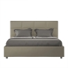 Cama matrimonial con almacenamiento 160x190 en polipiel beige Mika Venta
