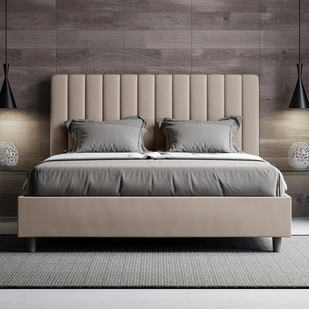 Cama matrimonial con cajón somier acolchado 160x210 Agueda