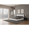 Cama matrimonial 160x190 diseño moderno blanco con cabecero Demas Oferta
