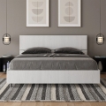 Cama matrimonial 160x190 diseño moderno blanco con cabecero Demas Promoción
