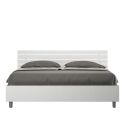 Cama matrimonial moderna 160x190 blanca con somier cabecero recto Ankel Venta