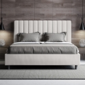 Cama de matrimonio tapizada en piel sintética sin somier 160x190 Agueda Venta