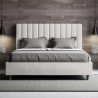 Cama de matrimonio tapizada en piel sintética sin somier 160x190 Agueda Venta