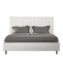 Cama de matrimonio tapizada en piel sintética sin somier 160x190 Agueda Descueto