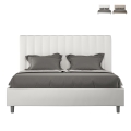 Cama de matrimonio tapizada en piel sintética sin somier 160x190 Agueda Promoción