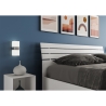 Cama matrimonial 160x190cm en madera blanca con somier y cabecera Ankel Rebajas