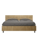 Cama matrimonial de madera 160x190 con cabecero inclinado Ankel sin somier Venta