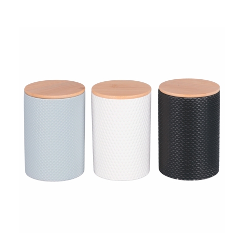 Set de 3 tarros de cocina de cerámica coloreada de 750 ml con tapa Circle Promoción