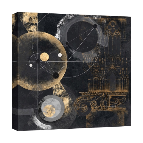 Cuadro impresión en lienzo abstracto negro y dorado Proporzione Arturo Armenti Promoción