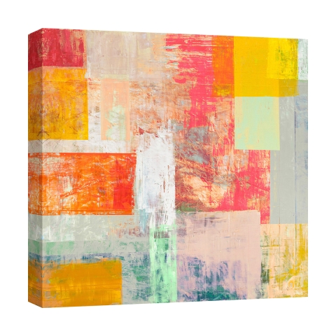 Cuadro abstracto colorido sobre lienzo canvas Estate lontana Italo Corrado Promoción