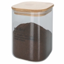 Tarro para café 10x10x14cm de vidrio con tapa de bambú Victionary Descueto