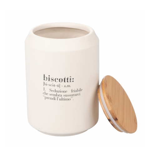 Bote de galletas de cerámica con tapa de bambú 12,5x18 Victionary Promoción