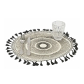 Set de 6 manteles individuales decorativos diseño geométrico 38 cm Black con flecos Promoción