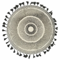 Set de 6 manteles individuales decorativos diseño geométrico 38 cm Black con flecos Venta
