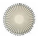 Juego de 6 manteles individuales redondos con pompones diseño geométrico 38 cm Black Venta