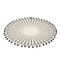 Juego de 6 manteles individuales redondos con pompones diseño geométrico 38 cm Black Oferta