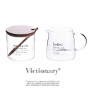 Set azucarero y lechera de vidrio con cuchara y tapa 320 ml Victionary Rebajas
