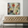 Cuadro moderno abstracto impresión en lienzo canvas Red Balloon Paul Klee Rebajas