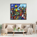 Impresión en lienzo cuadro moderno paisaje colorido Educatissimo Caos Wallas Rebajas