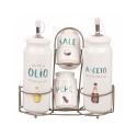 Set de condimentos de mesa aceite vinagre sal pimienta especias Le Travisate Promoción