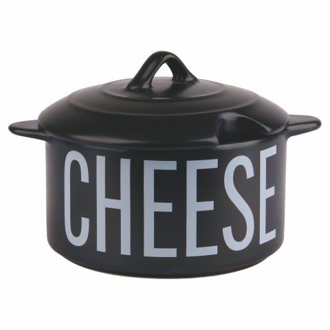 Contenedor compacto para queso de gres negro con tapa 320 ml Bigismore Promoción