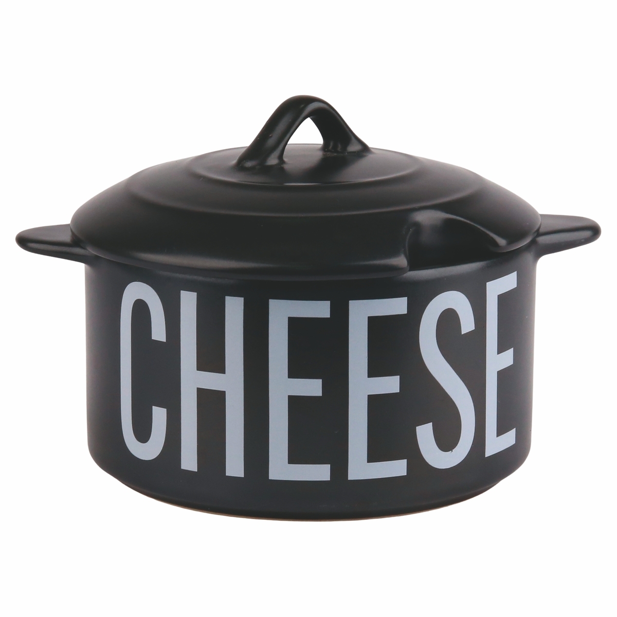 Contenedor compacto para queso de gres negro con tapa 320 ml Bigismore Promoción Contenedor compacto para queso de gres negro con tapa 320 ml Bigismore Promoción