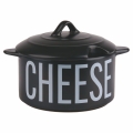 Contenedor compacto para queso de gres negro con tapa 320 ml Bigismore Promoción