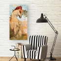 Impresión en lienzo canvas mujer con decoraciones florales Verano Alphonse Mucha Rebajas