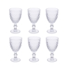 Juego de 6 copas transparentes de vidrio tallado diseño clásico Madame Promoción