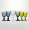 Set de 6 copas de vidrio trabajadas, diseño exótico Marrakech, coloridas Venta