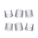 Juego de 6 vasos de licor basculantes de vidrio retró decorado Vintage Promoción