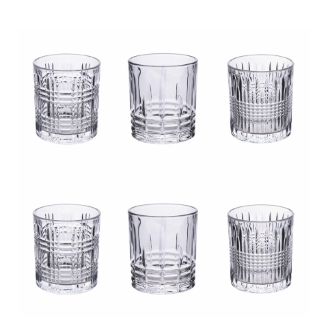 Set de 6 vasos de agua de vidrio transparente New Vintage Promoción