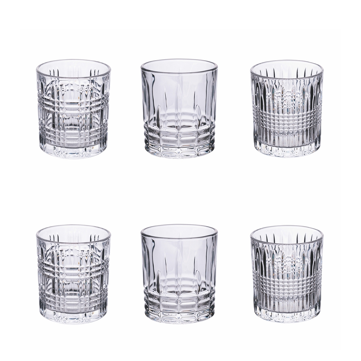 Set de 6 vasos de agua de vidrio transparente New Vintage Promoción Set de 6 vasos de agua de vidrio transparente New Vintage Promoción