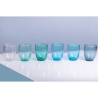 Set de 6 vasos azules de mesa para agua en vidrio soplado Acapulco Ocean Venta