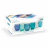 Set de 6 vasos azules de mesa para agua en vidrio soplado Acapulco Ocean Modelo