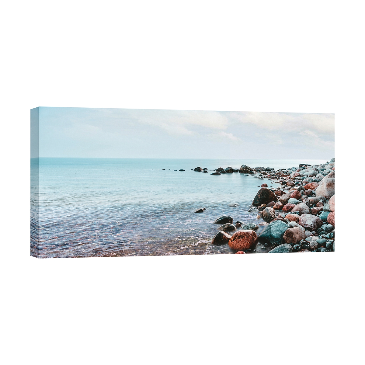 Impresión en lienzo paisaje marino Guijarros en la playa Pangea Images Promoción