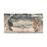 Impresión en lienzo Paisaje nevado con una mujer y un hombre Ando Hiroshige Oferta