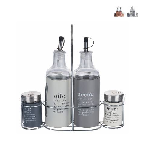 Set de condimentos para mesa aceite, sal, vinagre, especias y pimienta Victionary Promoción