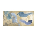 Impresión en lienzo cuadro moderno abstracto Blue Waves on Gold Haru Ikeda Oferta