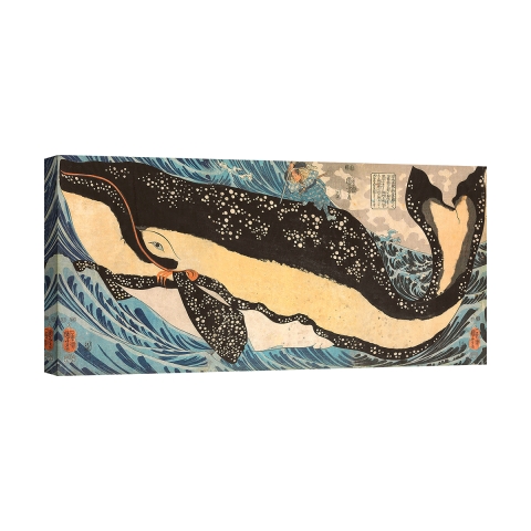 Impresión en lienzo Miyamoto mata a una ballena gigante Kuniyoshi Utagawa Promoción