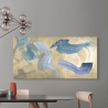 Impresión en lienzo cuadro moderno abstracto Blue Waves on Gold Haru Ikeda Rebajas