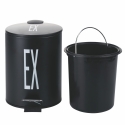Cubo de basura de cocina 3L con pedal y balde extraíble negro Ex Bigismore Venta