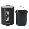 Cubo de basura de cocina 3L con pedal y balde extraíble negro Ex Bigismore Venta