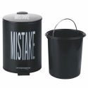 Cubo de basura negro con pedal y cubo extraíble 3L Mistake Bigismore Venta