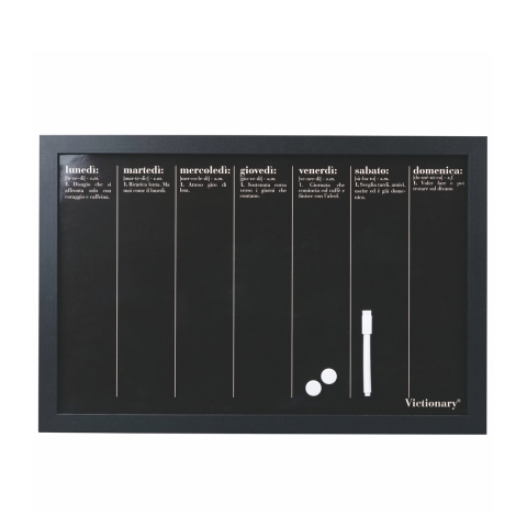Pizarra magnética negra horizontal semanal 40x60cm Week Victionary Promoción