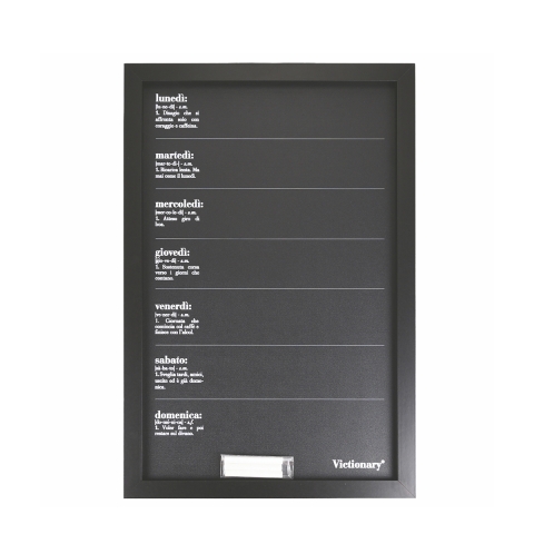 Pizarra semanal vertical negra 40x60 cm con tizas Victionary Week Promoción