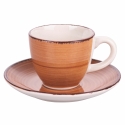Juego de 6 tazas de café con platos diseño colorido Baita Catálogo