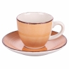 Juego de 6 tazas de café con platos diseño colorido Baita Stock